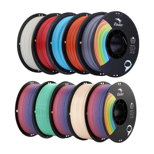 10kg Creality Ender-PLA Pro (PLA+) Filament - (1kg Orange+ 1kg White+ 1kg Blue+ 1kg Red+ 1kg Beige+ 3kg Rainbow+ 1kg Green+ 1kg Gray)