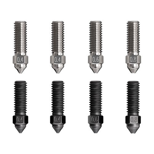 Creality Nozzle Kit 8pcs for K1 / K1 Max / CR-M4, Copper Alloy (2*0.4mm, 1*0.6mm, 1*0.8mm), Hardened Steel (2*0.4mm, 1*0.6mm, 1*0.8mm)