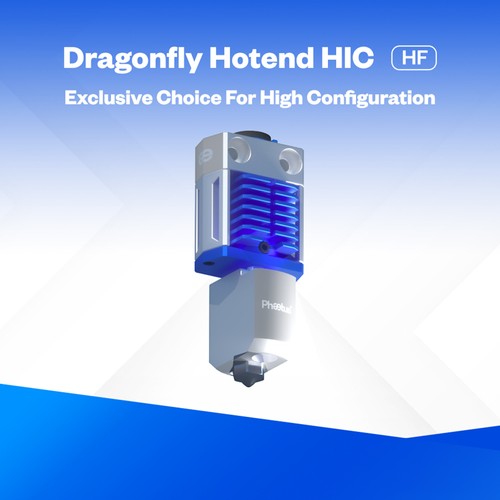 Phaetus Dragonfly HIC HF Hotend, Lengthened Integrated Welding Nozzle, 0.25mm Heat Break, Super Flow Rate, Heat Insulation, Compatible with Creality CR-10/CR-20 series Ender 2 / Ender 3 Ender 3 V2, Ender 3 Pro Ender 5/Ender 5 Plus, Blue