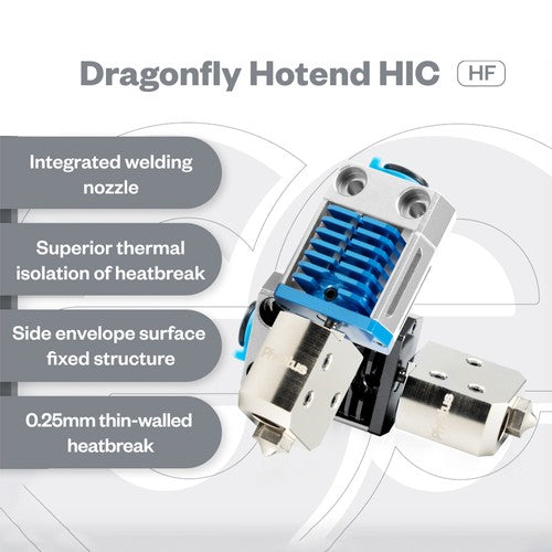 Phaetus Dragonfly HIC HF Hotend, Lengthened Integrated Welding Nozzle, 0.25mm Heat Break, Super Flow Rate, Heat Insulation, Compatible with Creality CR-10/CR-20 series Ender 2 / Ender 3 Ender 3 V2, Ender 3 Pro Ender 5/Ender 5 Plus, Black