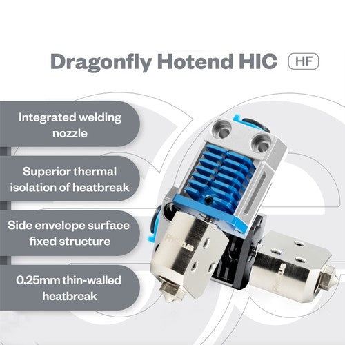 Phaetus Dragonfly HIC HF Hotend, Lengthened Integrated Welding Nozzle, 0.25mm Heat Break, Super Flow Rate, Heat Insulation, Compatible with Creality CR-10/CR-20 series Ender 2 / Ender 3 Ender 3 V2, Ender 3 Pro Ender 5/Ender 5 Plus, Blue